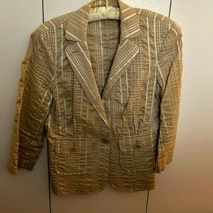 Summer seersucker jacket tan and white
